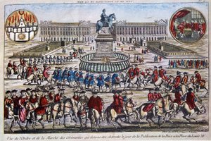 平和（7年戦争の終結）の出版記念式典、ルイ15世広場 作： French School
