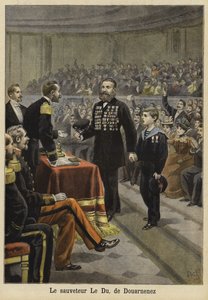 1897年、ブルターニュ、ドゥアルネネスから救助者となったルデュ氏を称える式典 作： French School