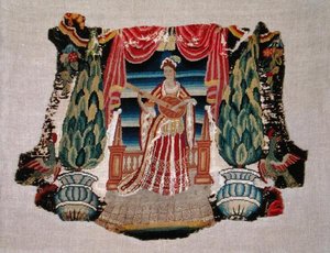 椅子の座面、1690年頃（キャンバスに刺しゅう） 作： French School