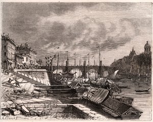 Chalon-sur-Saone (シャロン・シュル・ソーヌ) - Saone-et-Loire - V.-A.による「La France illustree: Geography, history, statistical administration」に掲載された彫刻。Malt-Brownによる "La France illustree: geography, history, statistical administration "の版画。1884 作： French School
