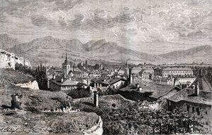 Chambery - Savoie - V.A. Malt-Brownによる「La France illustree: geography, history, statistical administration」に掲載された彫刻。1884