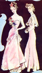 シャネルのイブニングドレス、「マリ・クレール」1938年9月23日号より（プリント） 作： French School