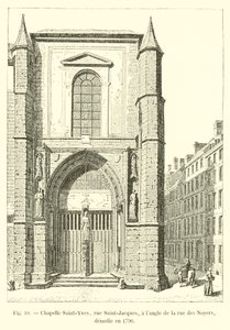 サンジャック通り、サンジャック通り、ノワイエ通りの角、1796年に解体 作： French School