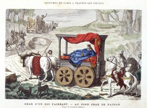 怠け者の王様のチャールと農民の馬車 - 1881年「世紀を越えたパリ」にて 作： French School