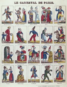 パリのカーニバルのキャラクター、1840年頃