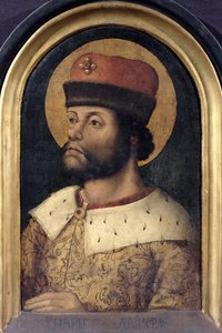 シャルルマーニュ、チャールズ大王（742-814）フランクの王、1520年頃（パネルに油彩） 作： French School