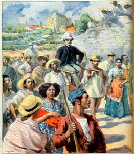 マダガスカルのCharles Le Myre de Vilers (1833-1918) (タナナリヴ政府とフランスとの和解の試み) 1894年10月22日の「Le Petit Journal」のイラスト(彫刻) 作： French School