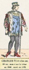 シャルル6世（最愛の人として知られる第53代国王）、1380年に即位、1422年に死去（彩色済み彫刻 作： French School