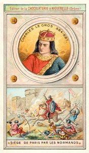 太ったシャルルとヴァイキングによるパリの包囲（885-886年）（クロモリト 作： French School