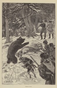 熊狩り（彫刻 作： French School