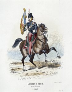 1854年のポルトからエタンダールまでのシュヴァル（騎兵）：A.バルビエの「Histoire de l