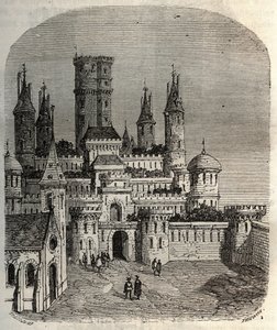 モンレリー城（Chateau de Montlhery） - 古くからのユレポワの国、モンレリーのコミューンにある城砦 - ヴィクトル・デュルイ（1811-1894）の『フランス史』に掲載された彫刻 - 1882年 作： French School