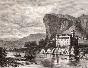 Chateau de la Caze en Lozere - V.A. Malt-Brown著「La France illustree: Geography, history, statistical administration」に掲載された彫刻。1884 作： French School