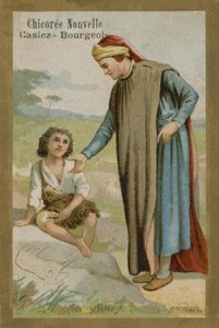 Chicoree nouvelleトレードカード、Cimabue、ジョットを発見 作： French School