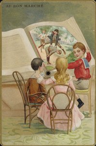 特大の本を読む子どもたち 作： French School
