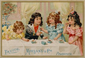 お菓子を食べる子供たち 作： French School