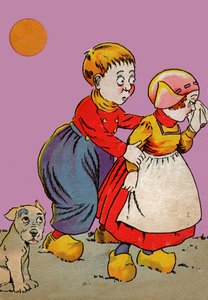 ブルターニュの子供たち。 1910年頃（彫刻） 作： French School