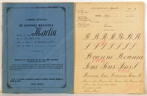 エピネイルの学校からのチャイルズ練習帳、1892 作： French School