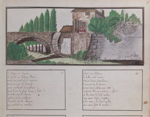 チャイルズスケッチ、水車小屋、1820年（クレヨン＆トイレ） 作： French School