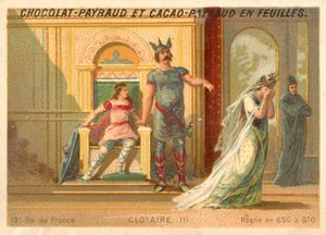 フランク王国のネウストリアとブルゴーニュの王、クロタル3世（クロモリト 作： French School