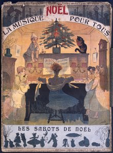 クリスマスの下駄、クリスマスキャロルのスコア、c.1900-10 作： French School