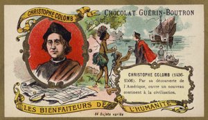 ジェノバの探検家、クリストファー・コロンブス（クロモリト）。 作： French School