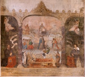 教会（洗礼者聖ヨハネ教会）。 インテリア。 チャペル・サン・フルシー。 壁画。 マリアの栄光 (善き死として知られるフレスコ画)。 17世紀初頭。 作： French School
