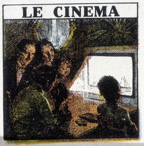 1920年頃の映画上映会。 作： French School