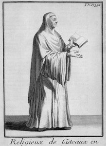 聖歌隊の服を着たシトー派の修道女、1700年頃（エングレーヴィング