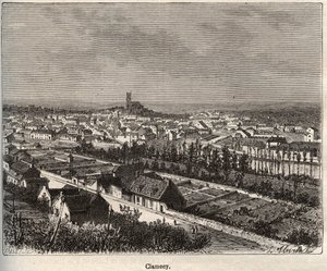 クレーメシー、ニーヴル、ブルゴーニュ - V.A.マルト・ブラウン著「La France illustree: Geography, history, statistical administration」に掲載された彫刻。1884