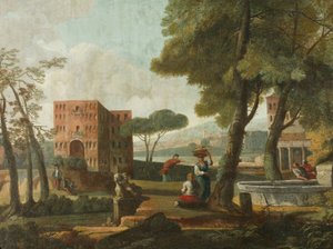スフィンクスのいる古典的風景 1700年頃 油彩・カンヴァス 作： French School