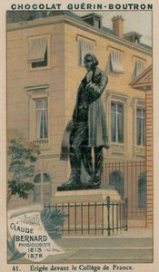クロード・バーナード、生理学者、1813-1878、カレッジ・ド・フランスの前に建てられた 作： French School