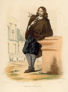 クロード・ペロー（彩色済み彫刻 作： French School