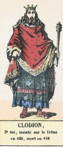 第2代王クロディオン、428年に即位、448年に死去（カラー図版 作： French School