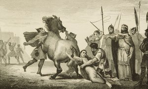 コラートによる「フランスの歴史」からのブルンヒルダ女王の処刑時のクロテールII（584-629）、1840年発行 作： French School