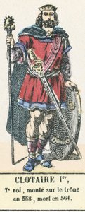 第7代王クロテール1世、558年に即位、561年に死去（彩色された彫刻作品 作： French School