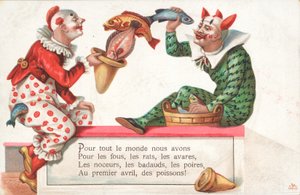 4月1日の魚をジャグリングするピエロ 作： French School