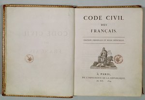 コードシビル、タイトルページで開く、1804 作： French School