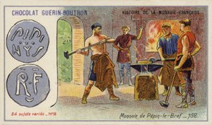 ペピン・ザ・ショートのコイン、752年（クロモリト 作： French School