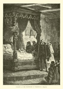 フランシス2世の死のベッドでのコリニー 作： French School
