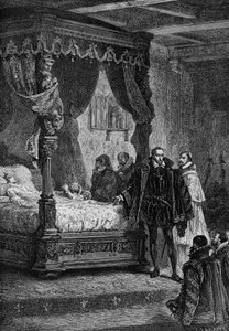 フランソワ2世の死に際のコリニー - ギゾーの『フランス史』より 作： French School