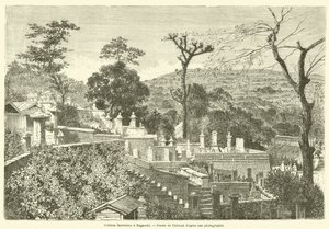 Collines funeraires a Nagasaki (e.g. engraving) 作： French School