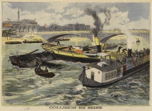 セーヌ川の衝突、パリ、1897 作： French School