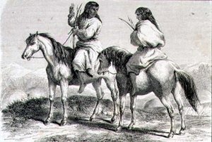 1860年代のコマンチ・インディアン（彫刻 作： French School