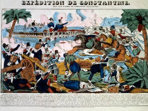 アルジェリア会議："Expedition de Constantine en novembre 1837" 19世紀のエングレーヴィング 個人蔵 作： French School