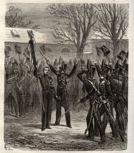 1836年、後のナポレオン3世となるルイ・ナポレオン王子が主導した、7月の王政に対するストラスブールの陰謀 - 後の皇帝ナポレオン3世が組織したストラスブールの陰謀 1836年、後のナポレオン3世となるルイ・ナポレオン王子が組織したクーデターの失敗 作： French School