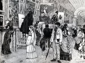 ルーヴル美術館のグランデギャラリーの写本家、1880年頃