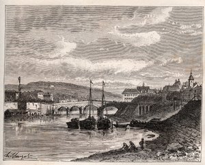 Corbeil Essonnes - V.A. Malt-Brownの "La France illustree: geographie, histoire, administration statistique "に掲載された彫刻。1884 作： French School