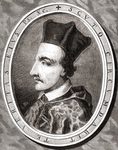 ルプレブラン（1811-82）の「歴史革命フランセーズ」からラテナッチの後にパンネメーカーが刻印したイープル司教のコーネリアスヤンセン 作： French School