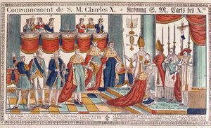 1825年5月29日、ランスでのチャールズX（1757-1836）の戴冠式 作： French School